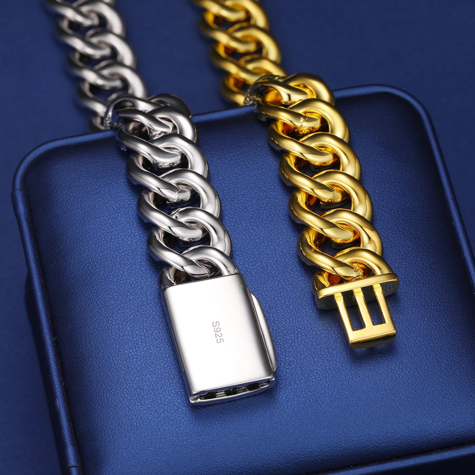 12-22mm S925 Moissanite Raised Curb Cuban Chain - Different Drips