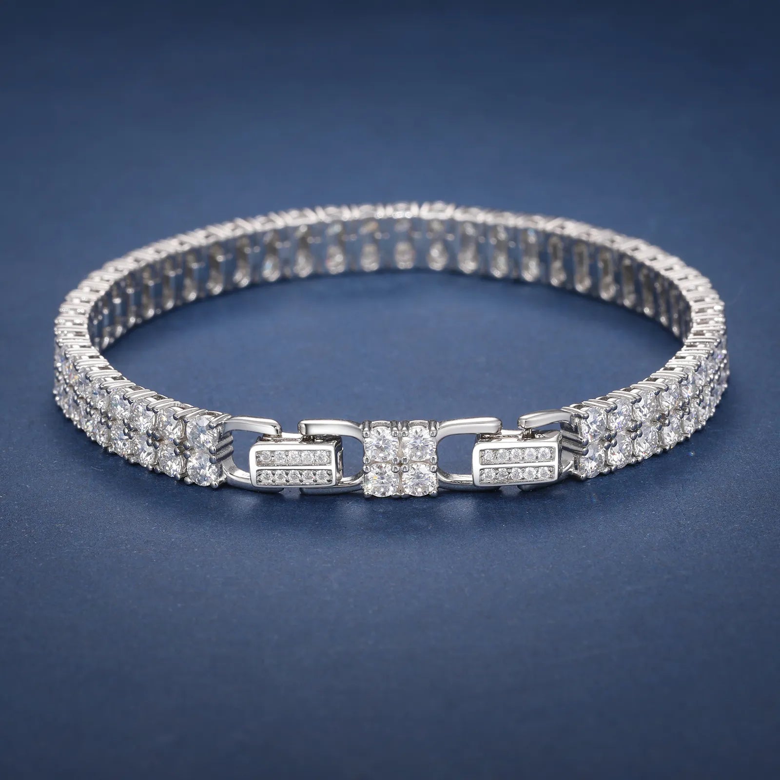 S925 Moissanite Double Row Tennis Bracelet - Different Drips