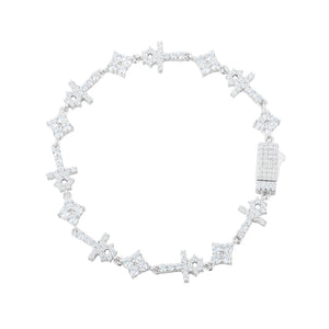 S925 Moissanite Mini Cross & Star Bracelet - Different Drips