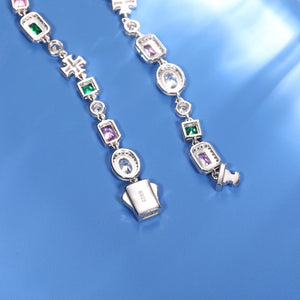 8-10mm S925 Luminous Enamel Cross Tennis Bracelet - Different Drips