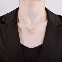 Thumbnail for 8mm Women's S925 Moissanite Leaf Lariat Necklace - Different Drips