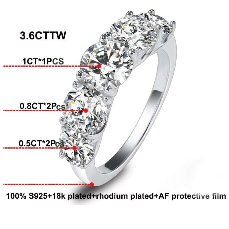 Women's S925 Moissanite Round Channel Shoulders Ring. - Different Drips