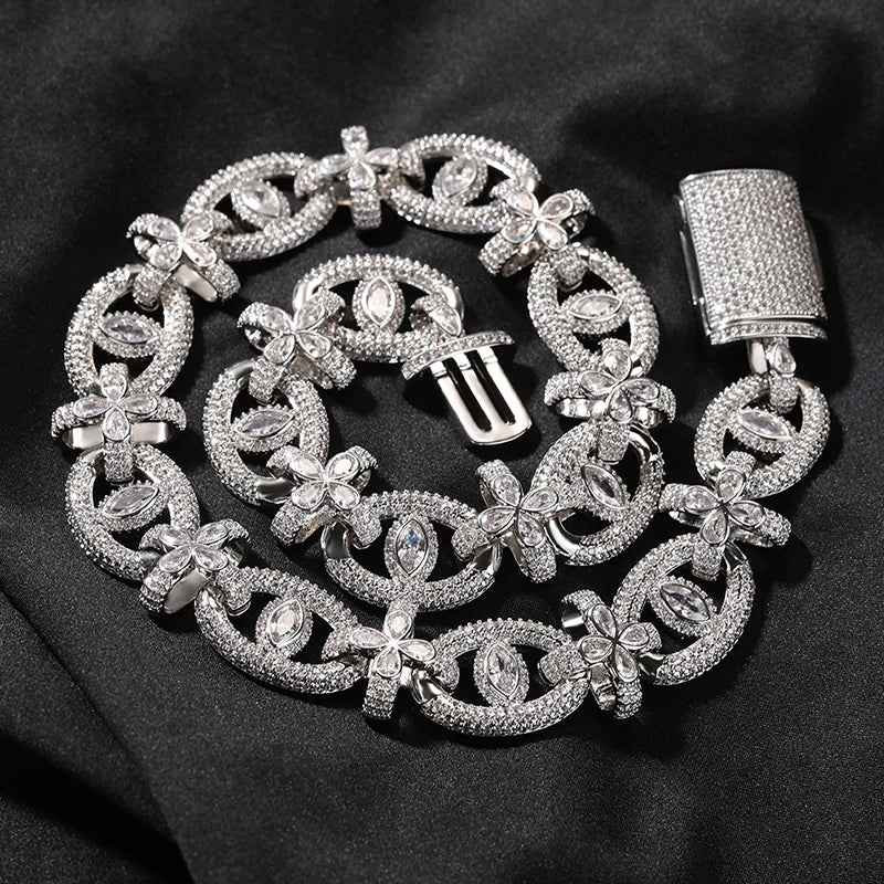 Iced Out Eye Link Chain Bracelet - Different Drips