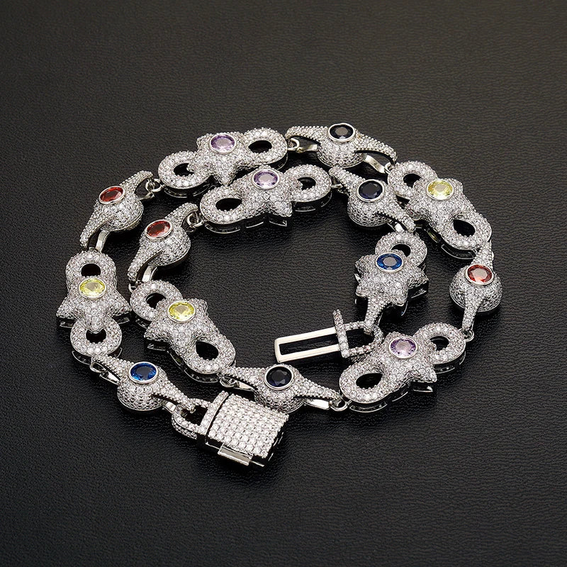 Multicolor Gemstone Infinity Link Chain