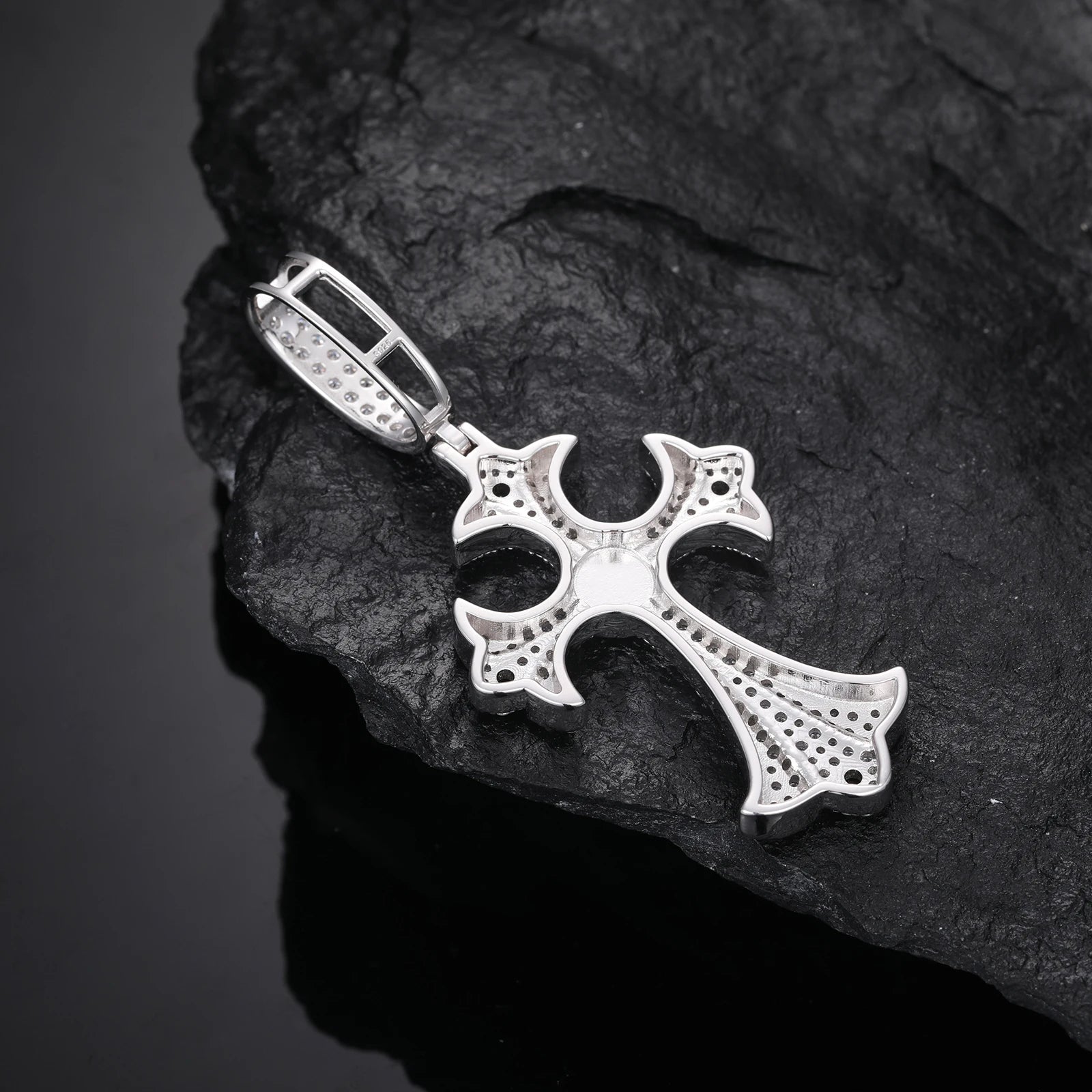 S925 Moissanite Tai Chi Ying Yang Cross Pendant - Different Drips