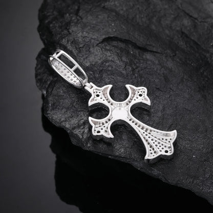 S925 Moissanite Tai Chi Ying Yang Cross Pendant - Different Drips