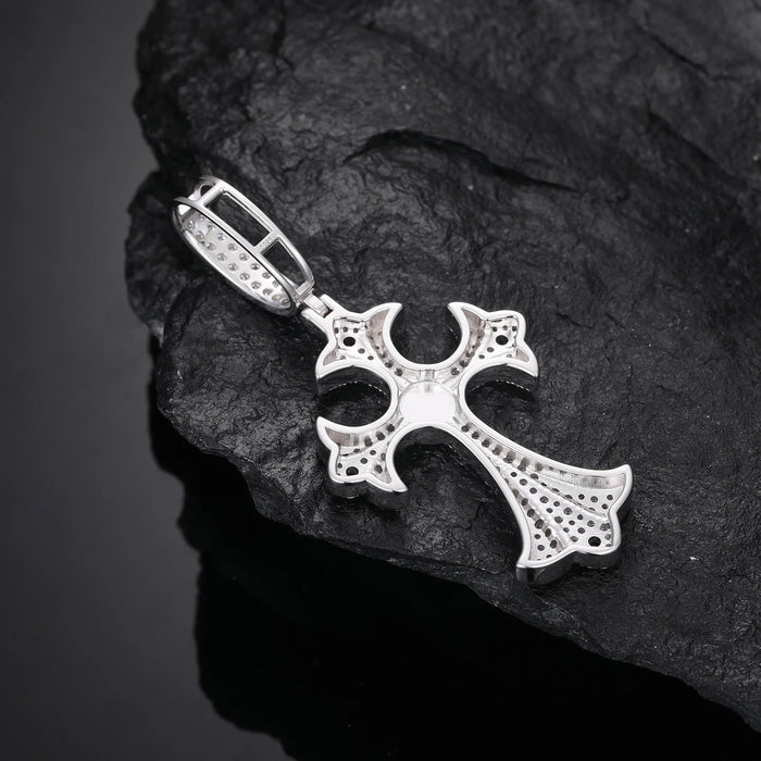 S925 Moissanite Tai Chi Ying Yang Cross Pendant - Different Drips