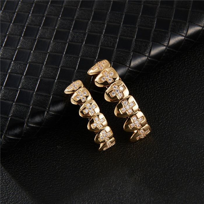 Iced Cross Pattern Grillz - Different Drips