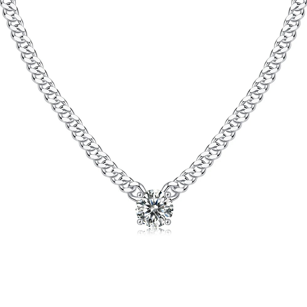 Women's S925 Round Cut Moissanite Diamond Cuban Necklace - Different Drips