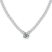 Thumbnail for Women's S925 Round Cut Moissanite Diamond Cuban Necklace - Different Drips