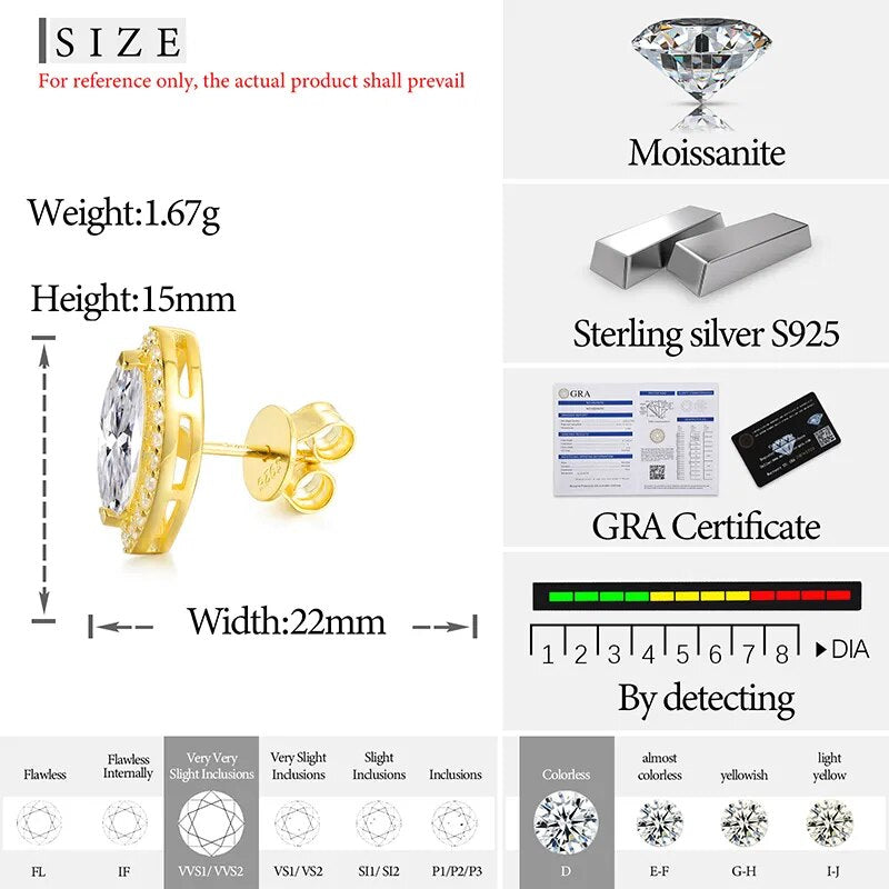 S925 Moissanite Diamond Tear Drop Earrings - Different Drips