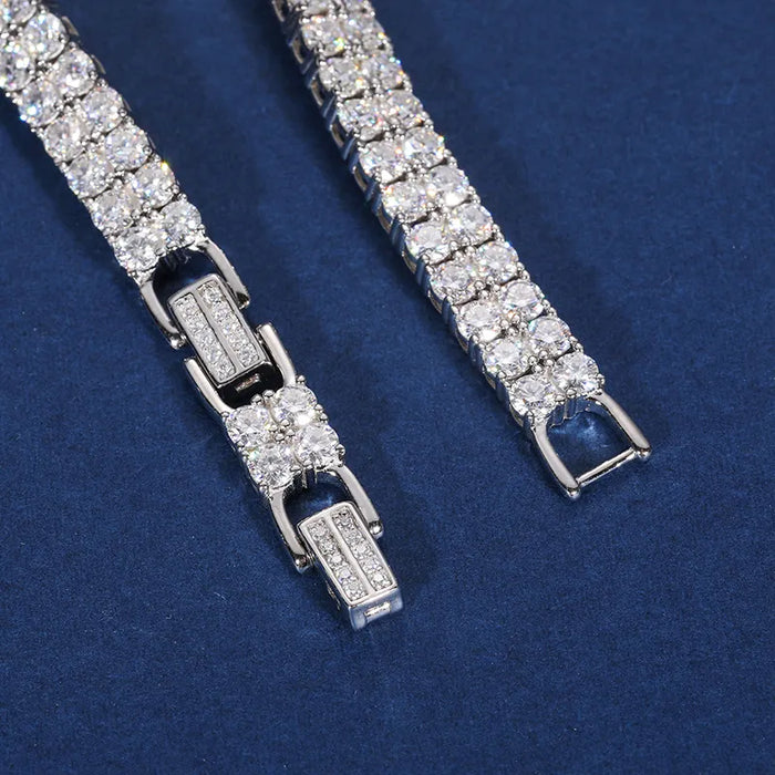 S925 Moissanite Double Row Tennis Bracelet - Different Drips