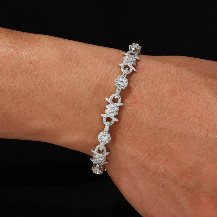 S925 Iced Barbed Wire Moissanite Bracelet - Different Drips