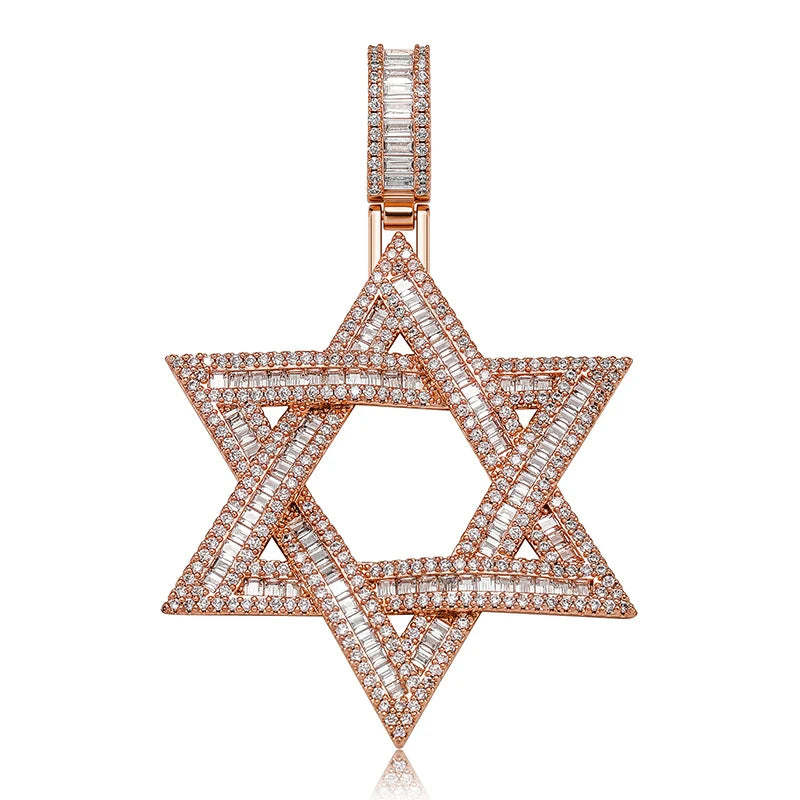 Baguette Star Of David Pendant - Different Drips