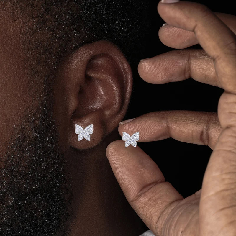 S925 Moissanite Butterfly Stud Earrings - Different Drips
