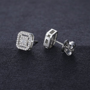 S925 Moissanite Clustered Baguette Earrings - Different Drips