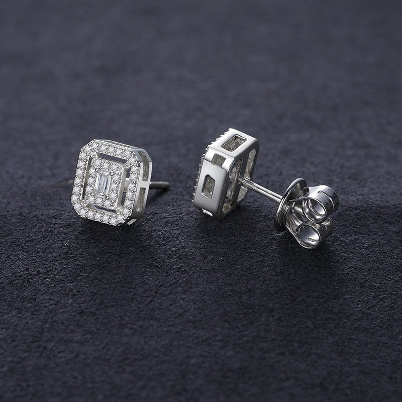 S925 Moissanite Clustered Baguette Earrings - Different Drips