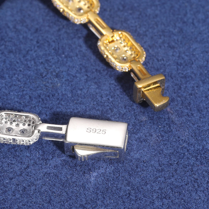 7mm S925 Moissanite Canary Cushion Cut Bracelet - Different Drips