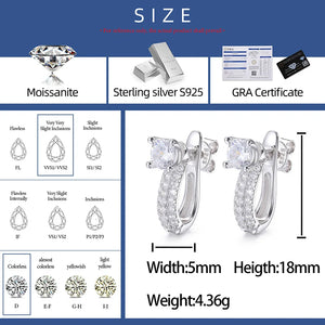 S925 Moissanite Two In One Huggie / Stud Earrings - Different Drips