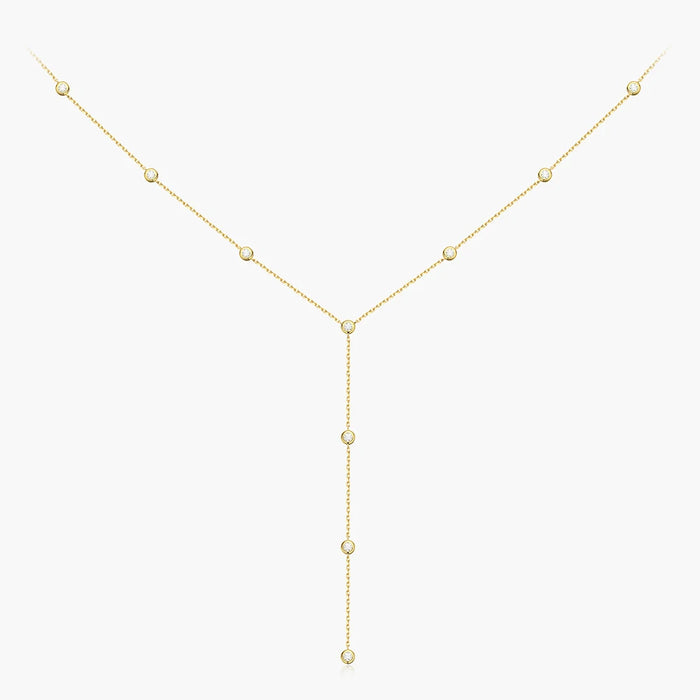 Women's S925 Moissanite Lariat Necklace - Different Drips