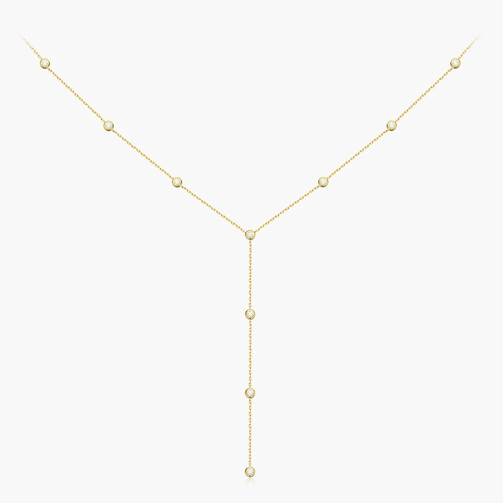 Women's S925 Moissanite Lariat Necklace - Different Drips