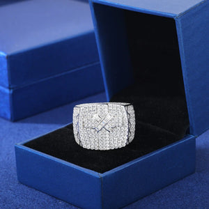 S925 Moissanite Diamond Cross Signet Ring - Different Drips