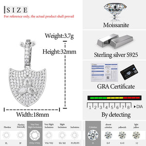 S925 Moissanite Shield Pendant - Different Drips