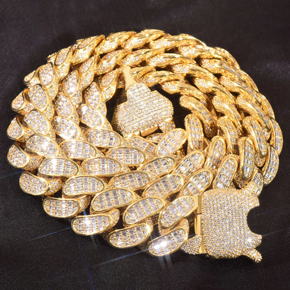 Iced Baguette 18mm Miami Cuban Chain