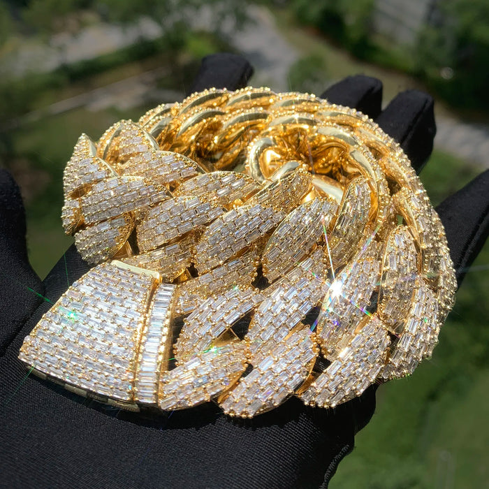 23mm Clustered Baguette Cuban Link Chain - Different Drips