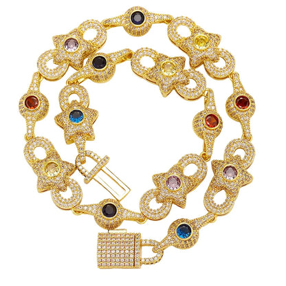 Multicolor Gemstone Infinity Link Chain