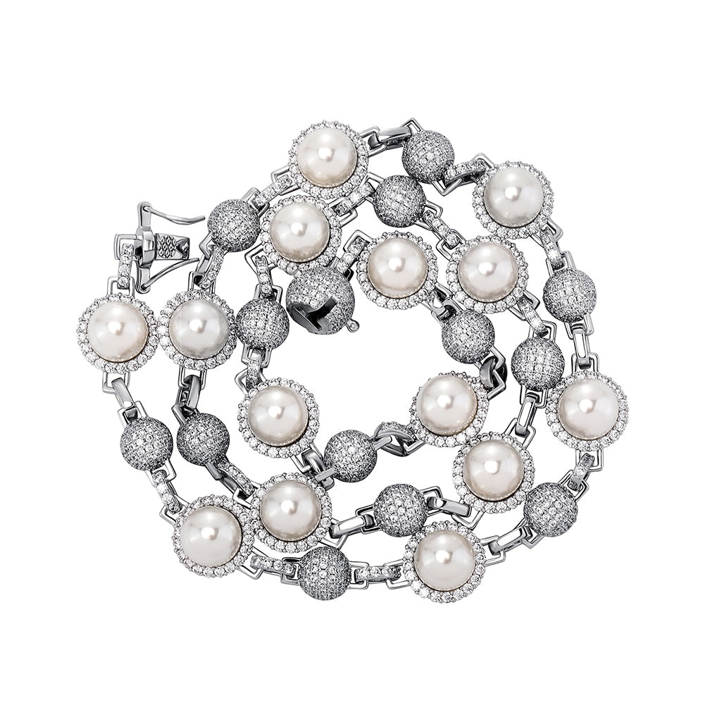 14mm Iced Pearl & Ball Link Chain - Different Drips