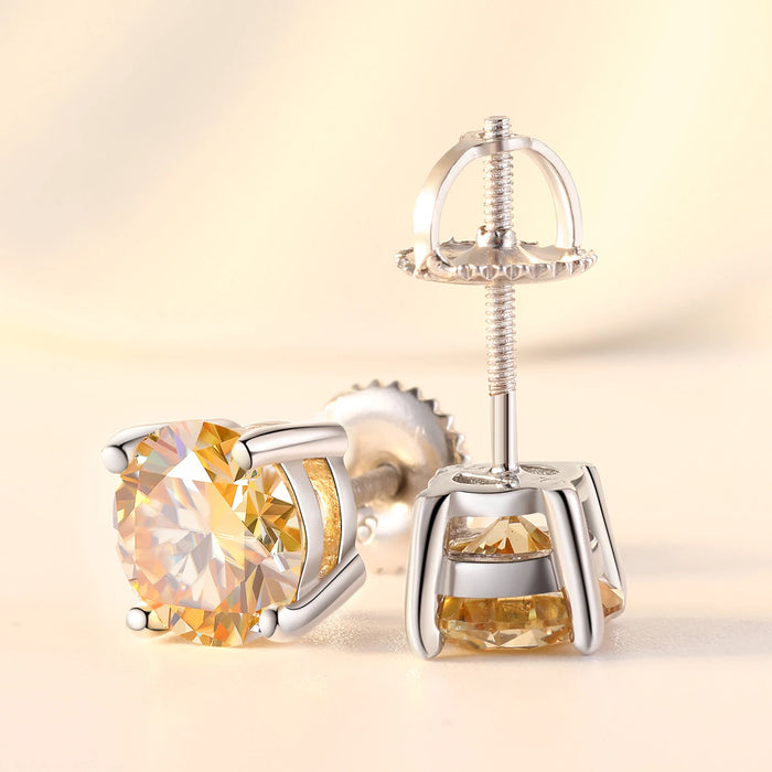 6.5mm S925 Colored Moissanite Stud Earrings - Different Drips