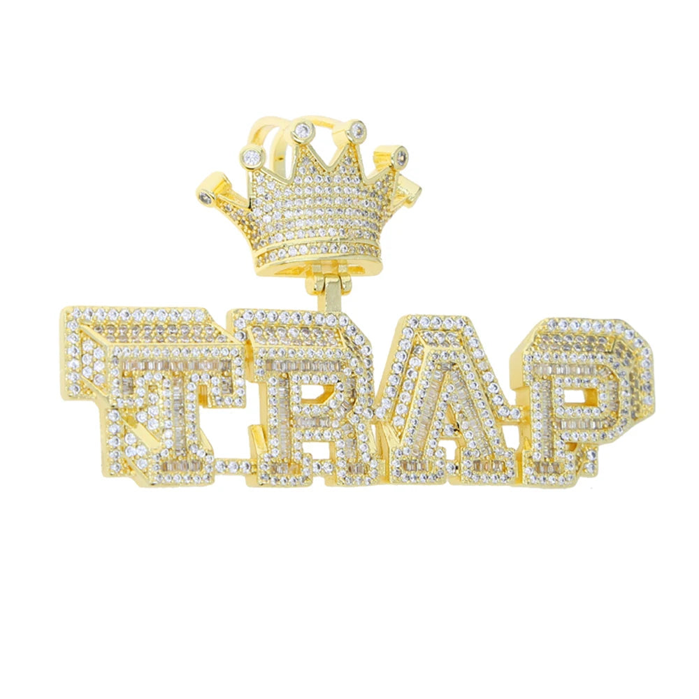 3D Trap Crowned Baguette Pendant - Different Drips