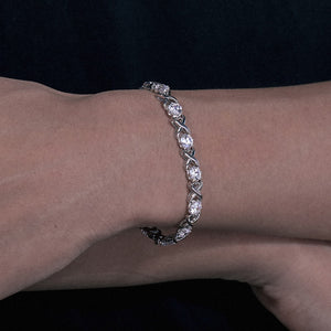 3-8mm S925 Moissanite Diamond Stationed Infinity Link Bracelet - Different Drips