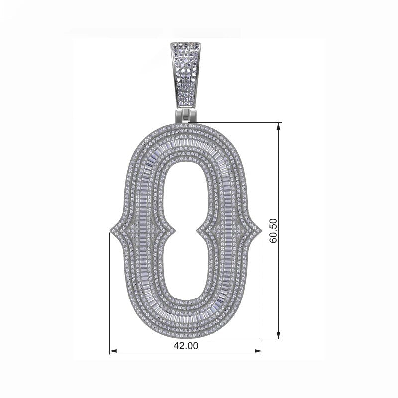 S925 Moissanite Baguette Custom Letter Pendant - Different Drips