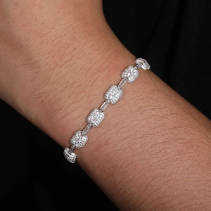 7mm S925 Moissanite Canary Cushion Cut Bracelet - Different Drips