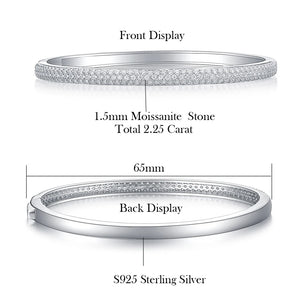 2mm Women's S925 Moissanite Pave Bangle Bracelet - Different Drips