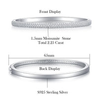Thumbnail for 2mm Women's S925 Moissanite Pave Bangle Bracelet - Different Drips