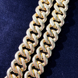 19mm All Over Baguette Curve Cuban Link Chain - Different Drips