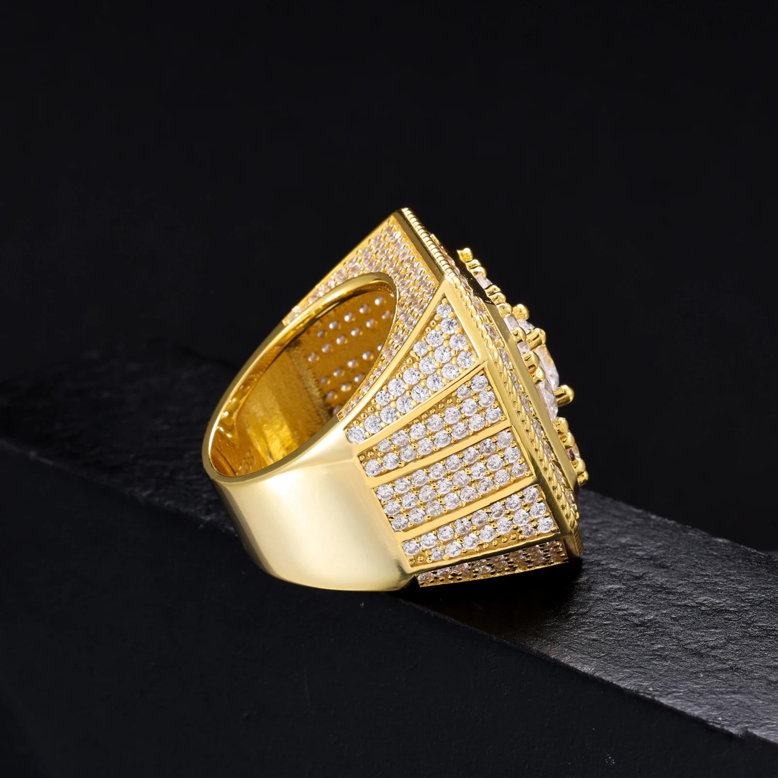 S925 Moissanite Diamond Signet Ring - Different Drips