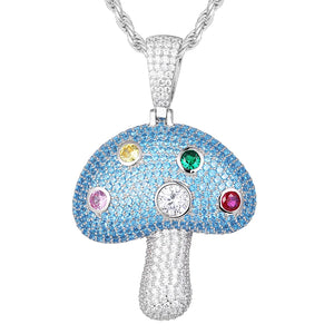 S925 Moissanite Mushroom Pendant - Different Drips