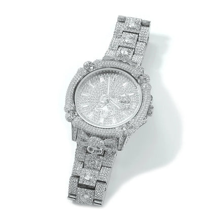 Iced Pirate Skull Round Watch