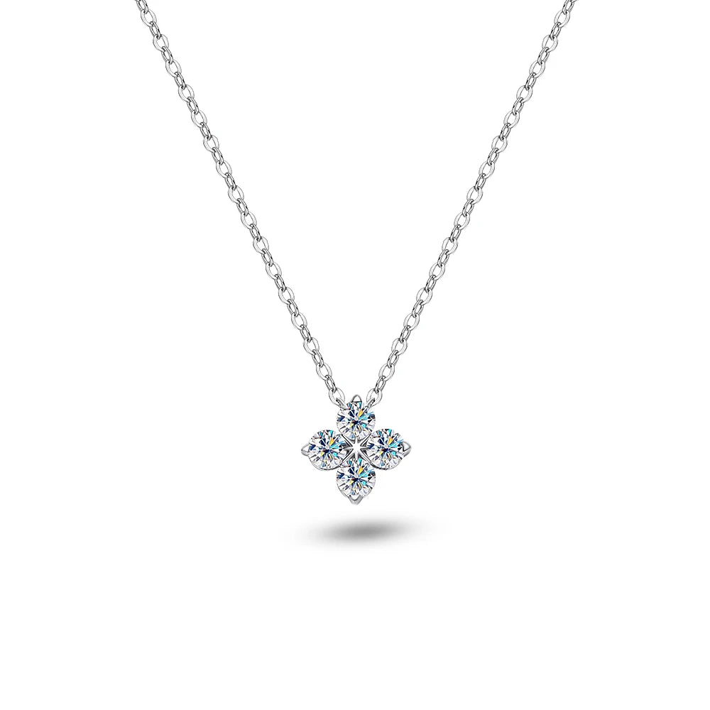 Women's S925 Clover Moissanite Diamond Pendant - Different Drips
