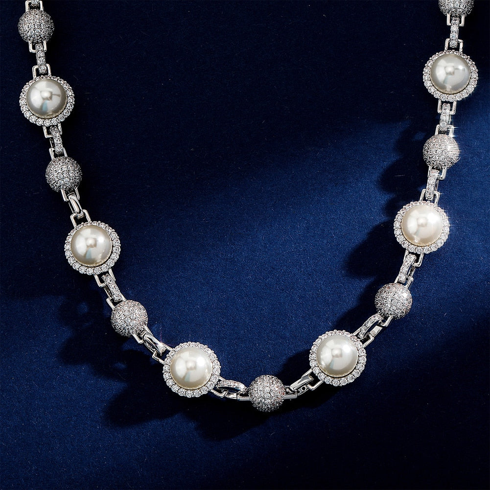 14mm Iced Pearl & Ball Link Chain - Different Drips