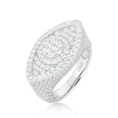 S925 Moissanite Evil Eye Ring - Different Drips