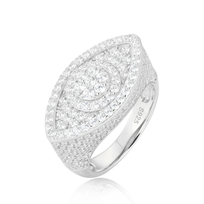 S925 Moissanite Evil Eye Ring - Different Drips