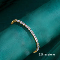 Thumbnail for 2-6mm Women's Diamond Yellow Gold Tennis Bracelet - Different Drips