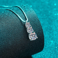 Thumbnail for Women's S925 Layered Round Cut Moissanite Diamond Pendant - Different Drips