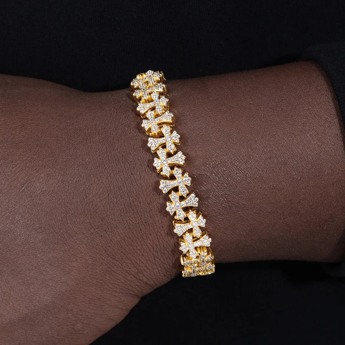 Budded Cross Link Moissanite Bracelet - Different Drips