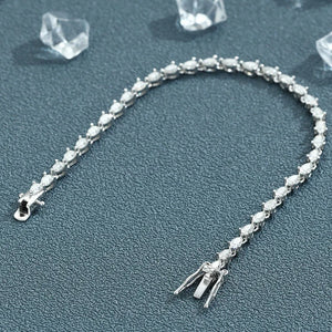 Women's S925 Moissanite Diamond Tear Drop Link Bracelet - Different Drips